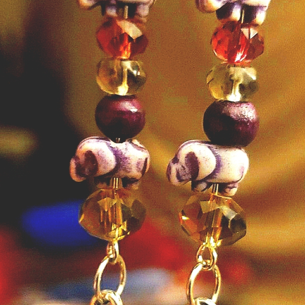Handmade Beaded and Elegant charmed earrings.